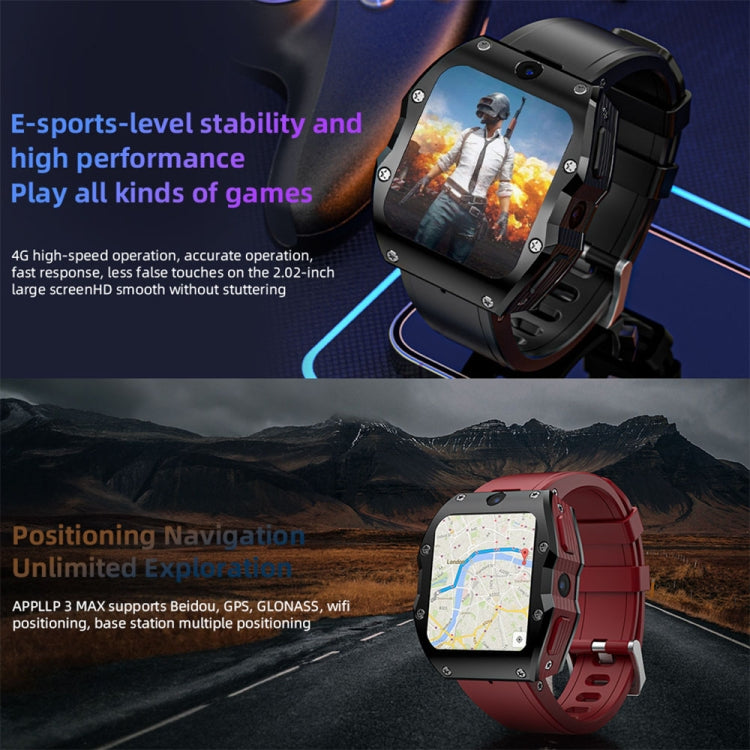 LOKMAT Appllp 3 Max 2.02-Inch Plug Card 4G Call Waterproof Sport Smart Watch With SOS(Claret) - free shipping - PMC TechLife - Order now!