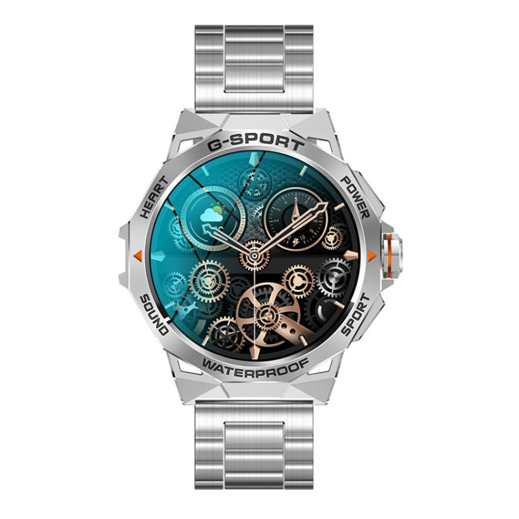 K62 1.43 Inch Waterproof Bluetooth Call Weather Music Smart Sports Watch, Color: Silver Three-bead Steel - free shipping - PMC TechLife - Order now!