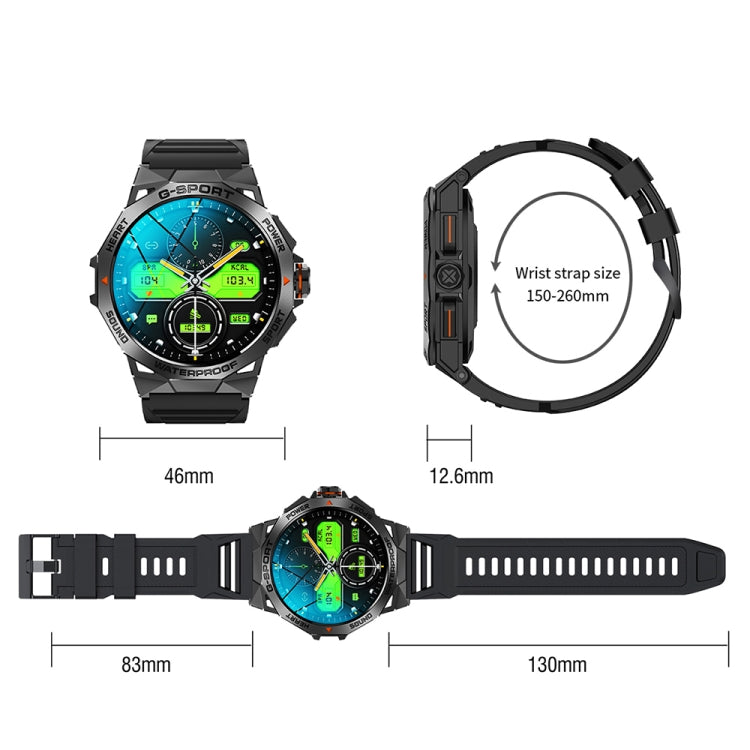 K62 1.43 Inch Waterproof Bluetooth Call Weather Music Smart Sports Watch, Color: Silver Three-bead Steel - free shipping - PMC TechLife - Order now!
