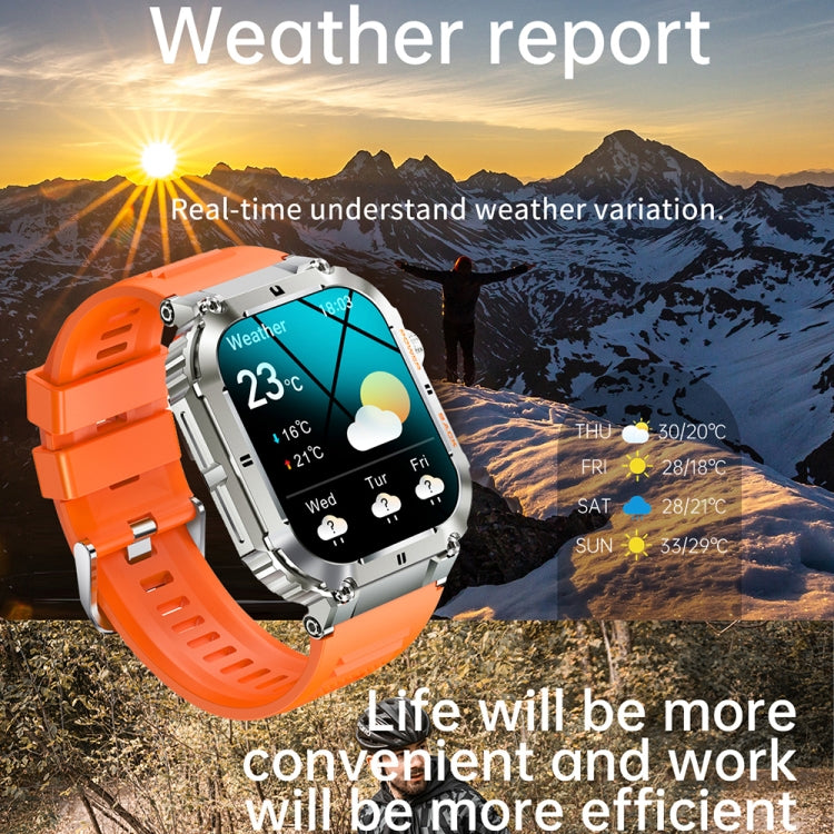 K57 Pro 1.96 Inch Bluetooth Call Music Weather Display Waterproof Smart Watch, Color: Silver Leather - free shipping - PMC TechLife - Order now!