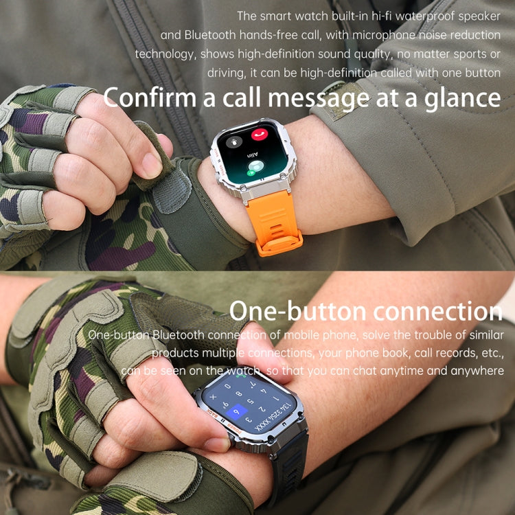 K57 Pro 1.96 Inch Bluetooth Call Music Weather Display Waterproof Smart Watch, Color: Silver Leather - free shipping - PMC TechLife - Order now!