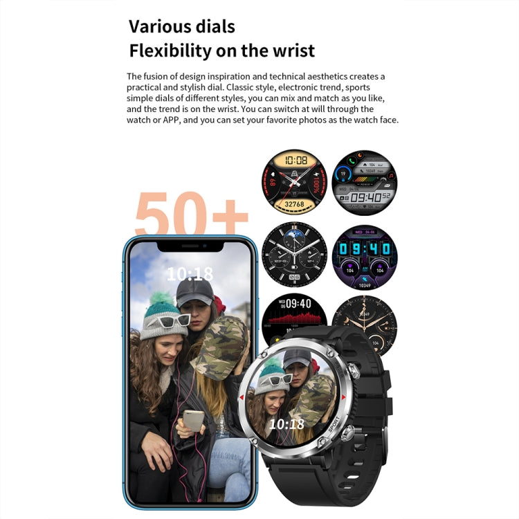T30 1.6-inch Outdoor Sports Waterproof Smart Music Bluetooth Call Watch, Color: Black Steel+Silicone - free shipping - PMC TechLife - Order now!