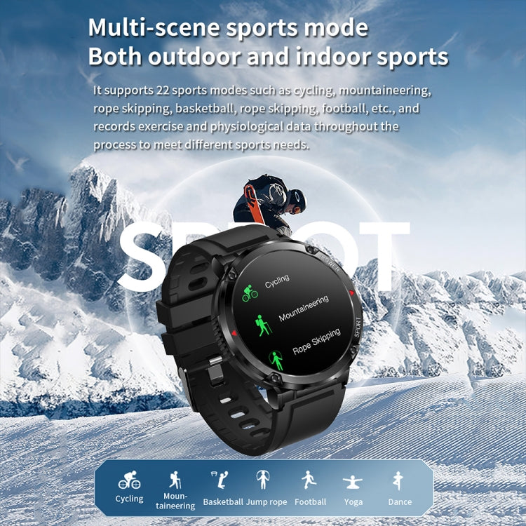 T30 1.6-inch Outdoor Sports Waterproof Smart Music Bluetooth Call Watch, Color: Black Steel+Silicone - free shipping - PMC TechLife - Order now!