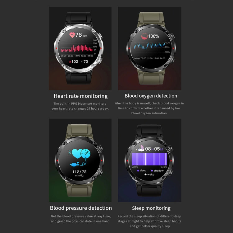 T30 1.6-inch Outdoor Sports Waterproof Smart Music Bluetooth Call Watch, Color: Dark Green - free shipping - PMC TechLife - Order now!