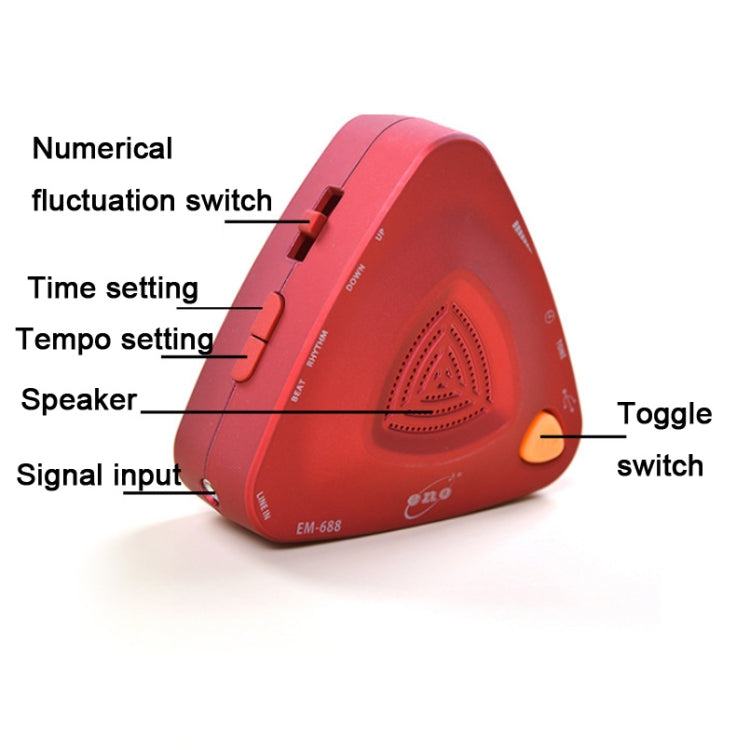 ENO EM-688 Electronic Vocal Rechargeable Metronome For Piano/Guitar/Drum/Guzheng/Violin(Black) - Stringed Instruments by PMC TechLife | Online Shopping South Africa | PMC TechLife