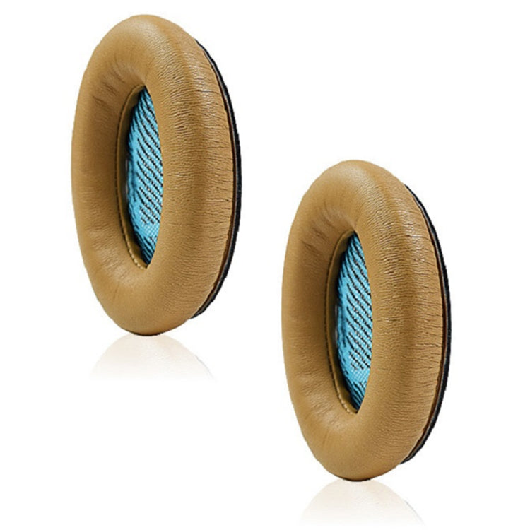 2 PCS For BOSE QC15 / QC25 / QC35 Lambskin Leather Earphone Cover Earmuffs(Khaki) - Earmuff & Pad by PMC TechLife | Online Shopping South Africa | PMC TechLife