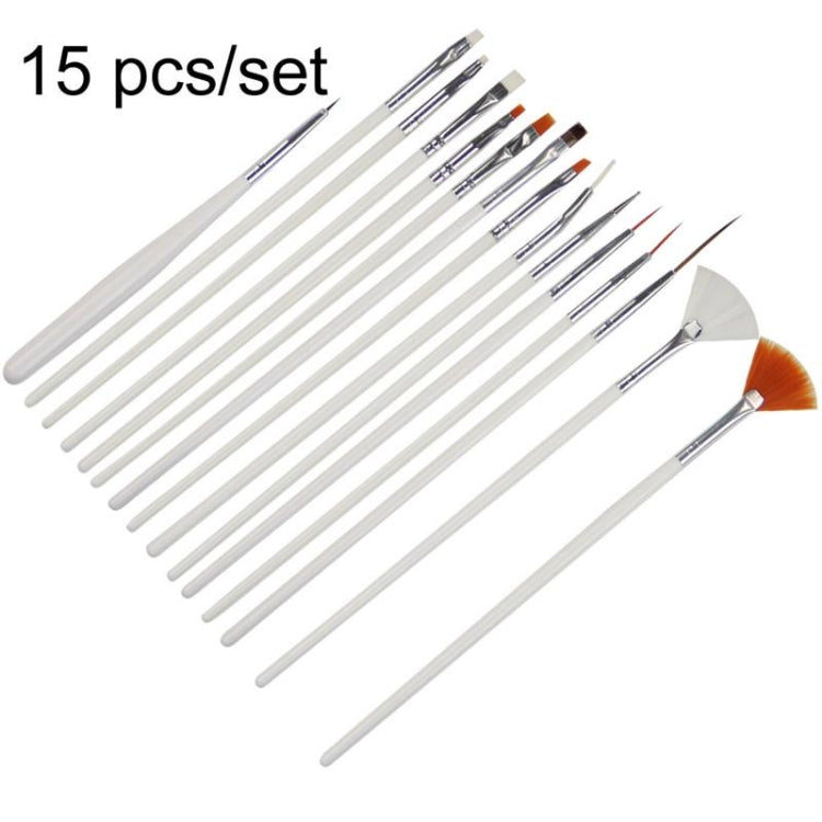 15 PCS/Set Nail Art Tools Brushes for Manicure Rhinestones Nails Decorations Nail Nrush Kit Painting Fingernail Tool Pen Kit - Nail Clipper by PMC TechLife | Online Shopping South Africa | PMC TechLife