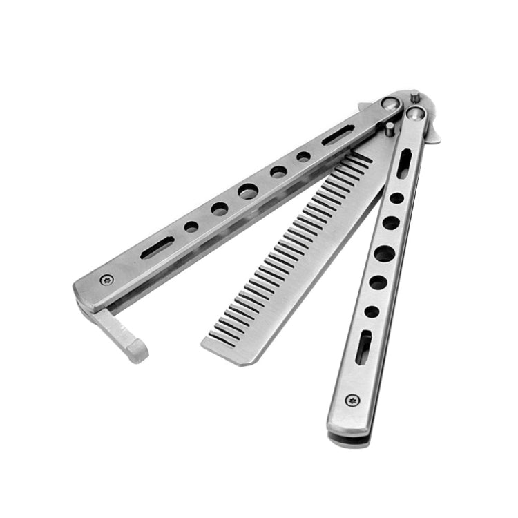 Salon Stainless Steel Practice Comb Practice Knife (Uncut) Butterfly Comb(Silver) - free shipping - PMC TechLife - Order now!