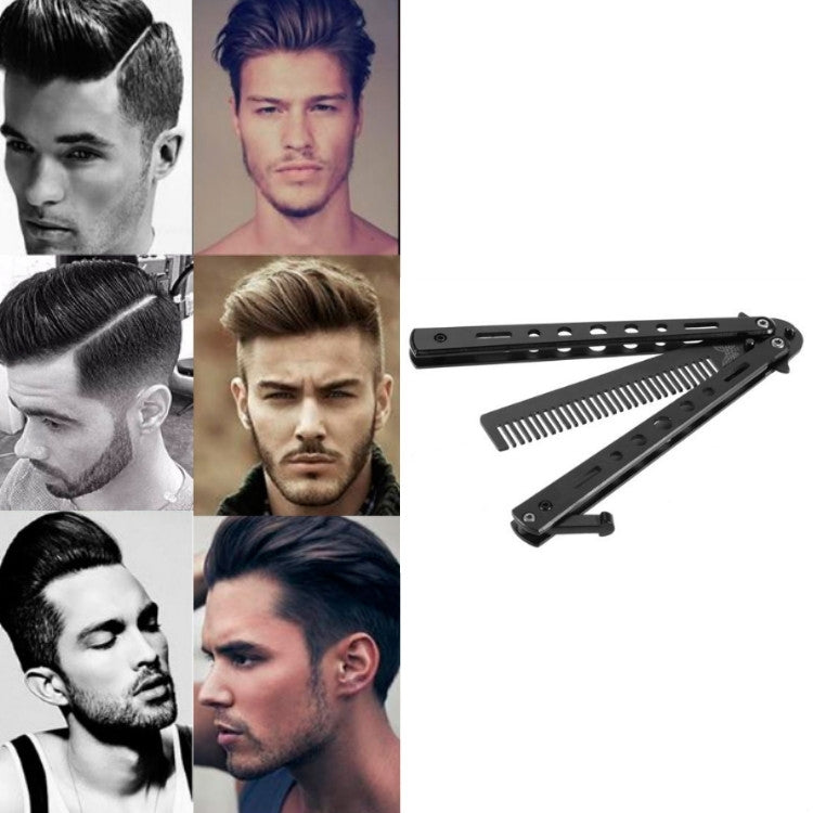 Salon Stainless Steel Practice Comb Practice Knife (Uncut) Butterfly Comb(Black) - free shipping - PMC TechLife - Order now!