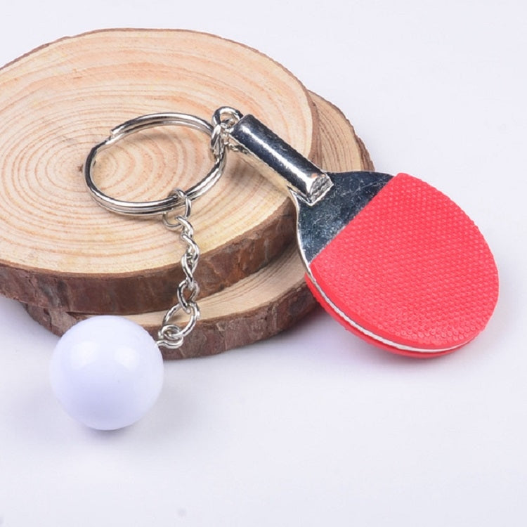 2 PCS Creative Metal table Tennis Keychain Handmade Jewelry Gift Sports Keychain, Specification:2��2.8��6.5cm(Red) - free shipping - PMC TechLife - Order now!