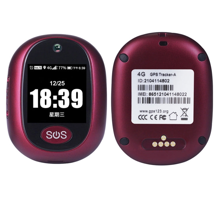 REACHFAR RF-V45-A Mini Touch Screen GPS Smart Tracker Pendant, Support SOS / Camera / Health Management / Video Calling / 4G LTE, For Asia/Europe/Africa / Australia(Wine Red) - free shipping - PMC TechLife - Order now!