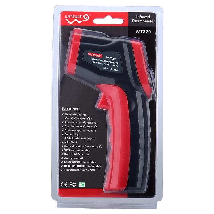 Wintact WT320 -50 Degree C~380 Degree C Handheld Portable Outdoor Non-contact Digital Infrared Thermometer - Thermostat & Thermometer by Wintact | Online Shopping South Africa | PMC TechLife | Buy Now Pay Later Mobicred