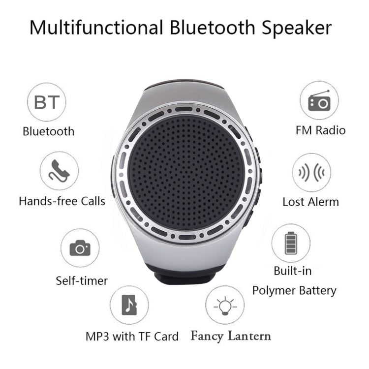 U6 Smart Wireless Bluetooth V3.0 + EDR Sport Music Watch Speaker, Support Hands-free Calls & FM Radio & TF Card(Silver) - Desktop Speaker by PMC TechLife | Online Shopping South Africa | PMC TechLife