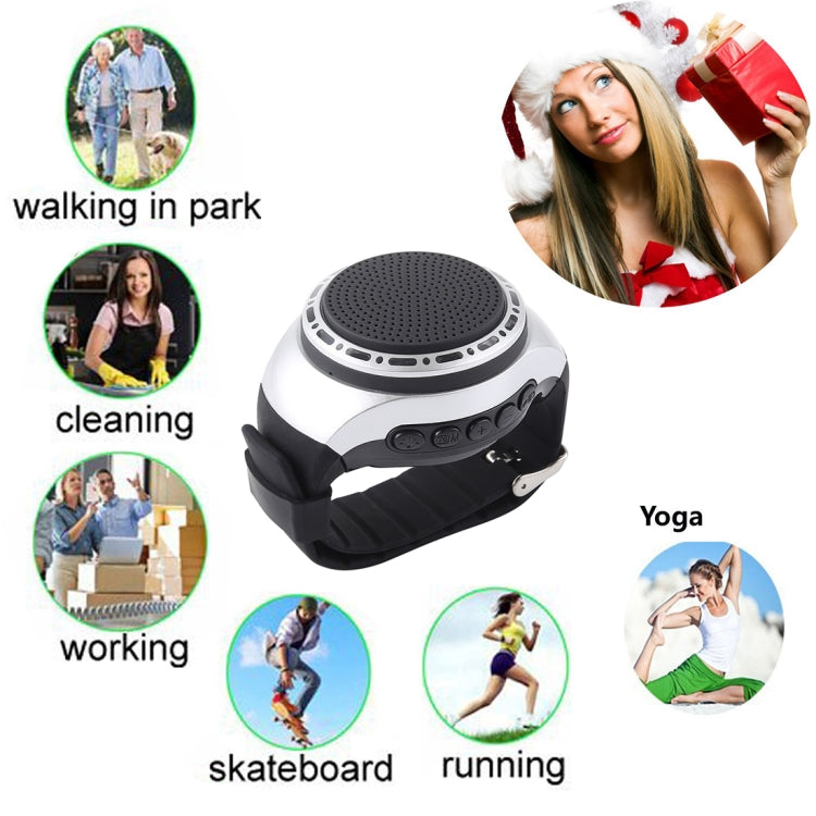 U6 Smart Wireless Bluetooth V3.0 + EDR Sport Music Watch Speaker, Support Hands-free Calls & FM Radio & TF Card(Silver) - Desktop Speaker by PMC TechLife | Online Shopping South Africa | PMC TechLife