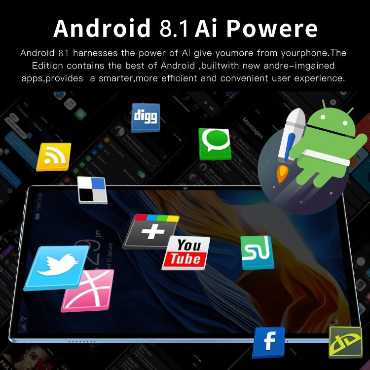 PA15 4G LTE Tablet PC, 10.1 inch, 4GB+32GB, Android 8.1 MTK6750 Octa Core, Support Dual SIM, WiFi, Bluetooth, GPS(Gold) - 10.1 inch by PMC TechLife | Online Shopping South Africa | PMC TechLife