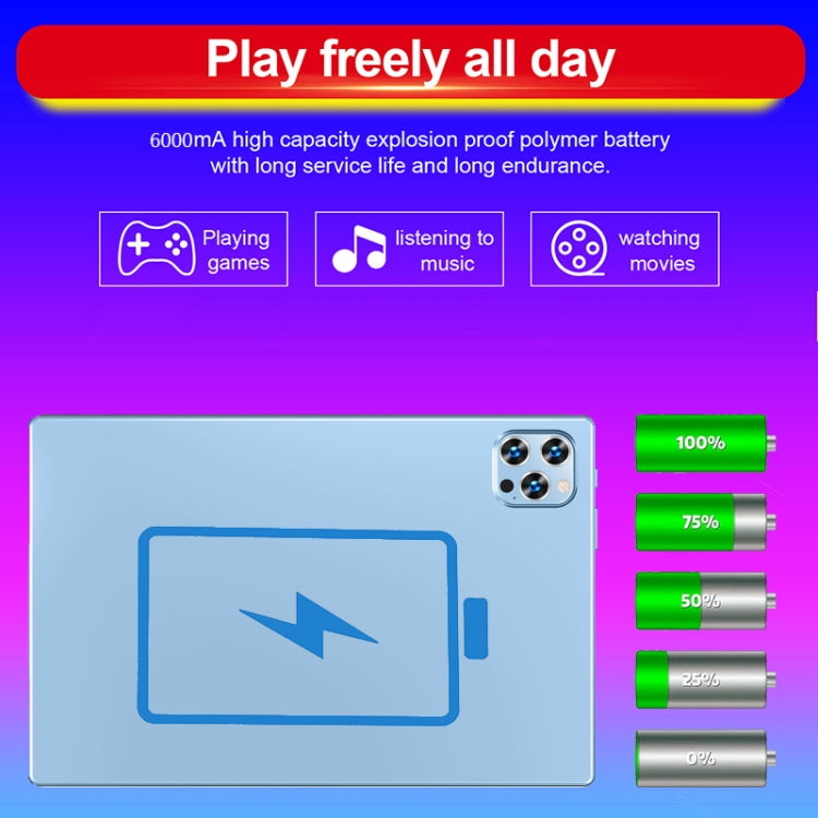 P60 4G Phone Call Tablet PC, 10.1 inch, 4GB+64GB, Android 8.0 MTK6797 Deca Core 2.1GHz, Dual SIM, Support GPS, OTG, WiFi, BT (Blue) - 10.1 inch by PMC TechLife | Online Shopping South Africa | PMC TechLife