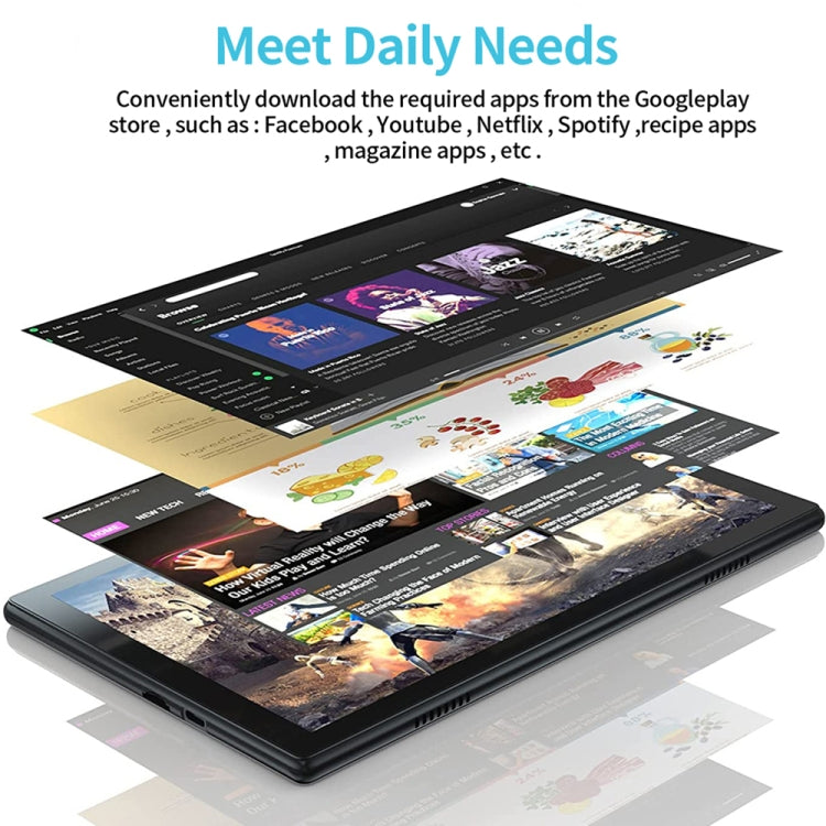 BDF P70 4G LTE Tablet PC, 10.1 inch, 8GB+128GB, Android 12.0 MTK6762 Octa Core, Support Dual SIM & Bluetooth & WiFi, EU Plug(Silver) - free shipping - PMC TechLife - Order now!