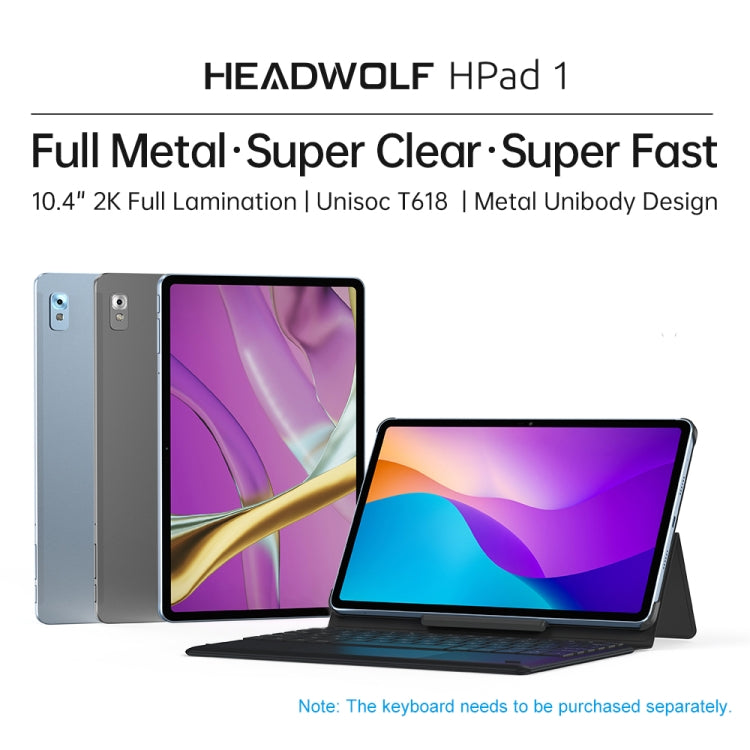 HEADWOLF Hpad1 4G LTE, 10.4 inch, 8GB+128GB, Android 11 Unisoc T618 Octa Core up to 2.0GHz, Support Dual SIM & WiFi & Bluetooth, Global Version with Google Play, US Plug(Grey) - free shipping - PMC TechLife - Order now!