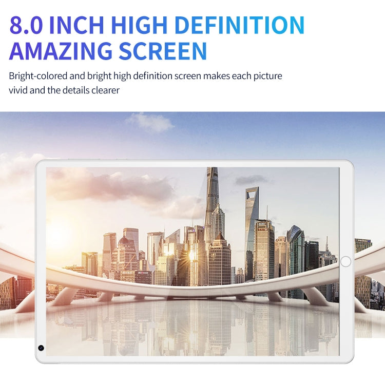 P8 3G Phone Call Tablet PC, 8 inch, 1GB+16GB, Android 5.1 MT6592 Octa Core, Support Dual SIM, WiFi, Bluetooth, GPS, AU Plug (Gold) - 7.0-8.0 inch by PMC TechLife | Online Shopping South Africa | PMC TechLife