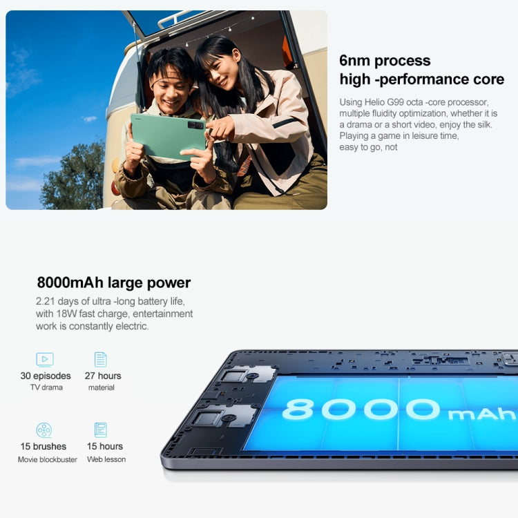 Xiaomi Redmi Pad, 10.6 inch, 4GB+128GB, MIUI Pad 13 OS MediaTek Helio G99 Octa Core up to 2.2GHz, 8000mAh Battery, Support BT WiFi, Not Support Google Play(Green) - free shipping - PMC TechLife - Order now!