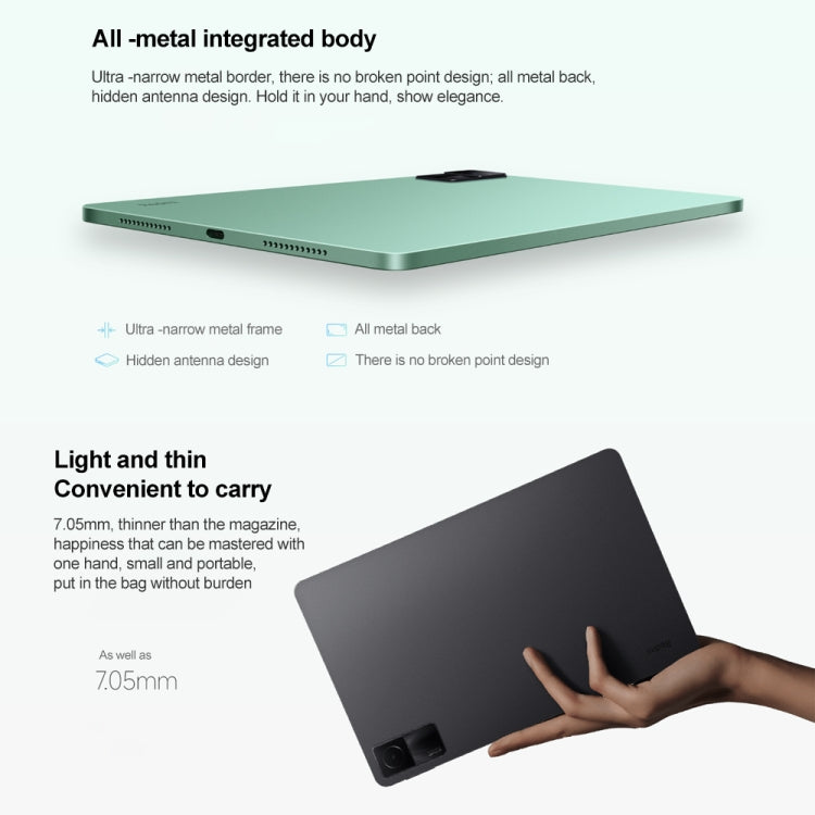 Xiaomi Redmi Pad, 10.6 inch, 4GB+128GB, MIUI Pad 13 OS MediaTek Helio G99 Octa Core up to 2.2GHz, 8000mAh Battery, Support BT WiFi, Not Support Google Play(Dark Gray) - free shipping - PMC TechLife - Order now!
