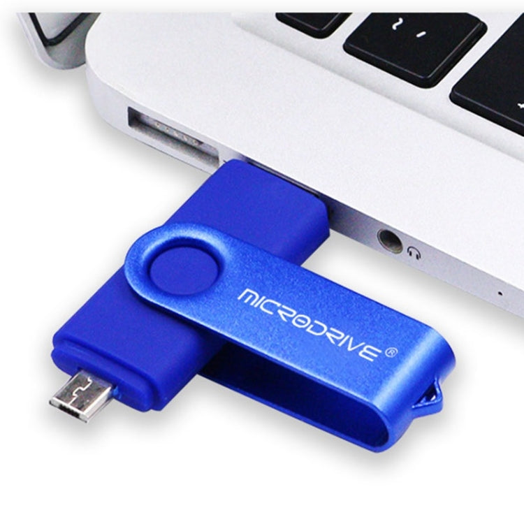 MicroDrive 64GB USB 2.0 Phone and Computer Dual-use Rotary OTG Metal U Disk (Blue) - free shipping - PMC TechLife - Order now!