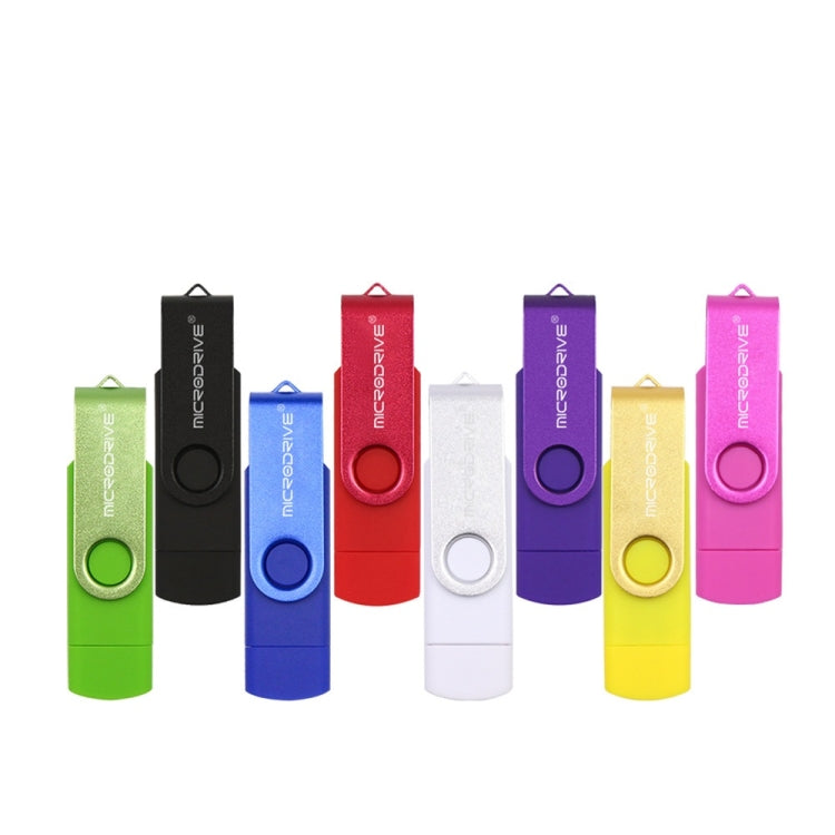 MicroDrive 32GB USB 2.0 Mobile Computer Dual-use Rotating OTG Metal U Disk (Pink) - USB Flash Drives by MicroDrive | Online Shopping South Africa | PMC TechLife | Buy Now Pay Later Mobicred
