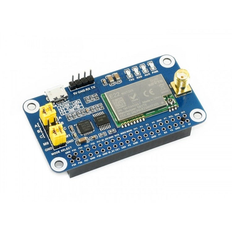 Waveshare SX1262 LoRa HAT 915MHz Frequency Band for Raspberry Pi, Applicable for America / Oceania / Asia - free shipping - PMC TechLife - Order now!